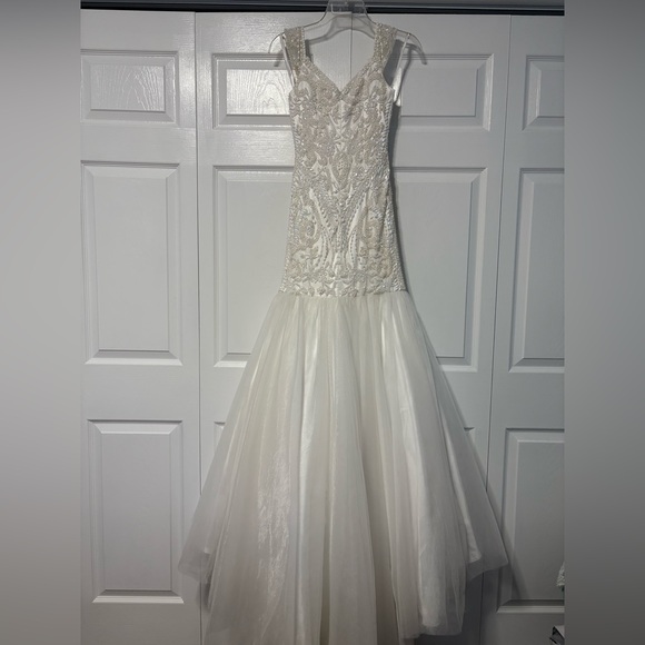 Sherri Hill Cream Beaded Dress - Picture 1 of 6